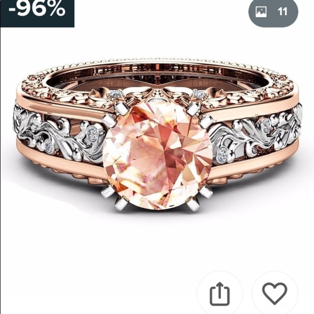 Gorg. Rose Gold Fashion Ring Sz 7